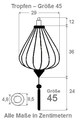 Kupferfarberne Lampion Tropfen 45