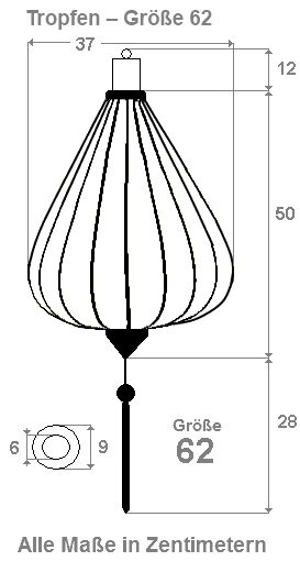 Kupferfarberne Lampion Tropfen 62