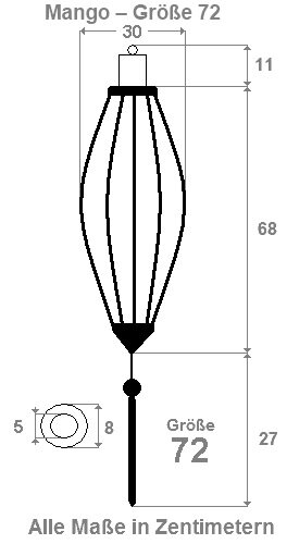 Rotfarbe Lampion Mango 72