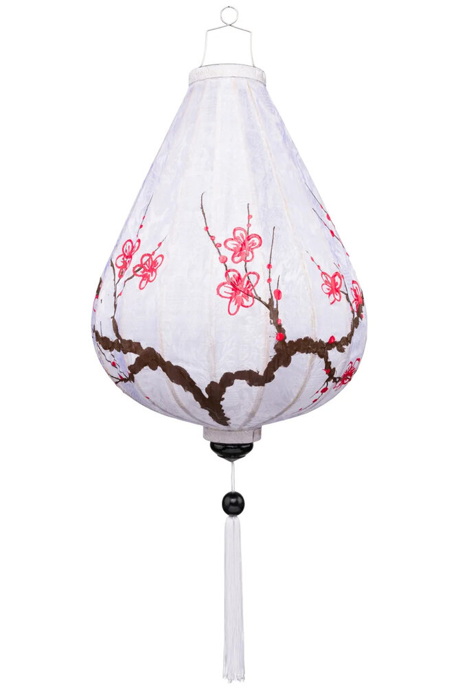 Kirschbl&uuml;te Lampions Wei&szlig; Tropfen 45