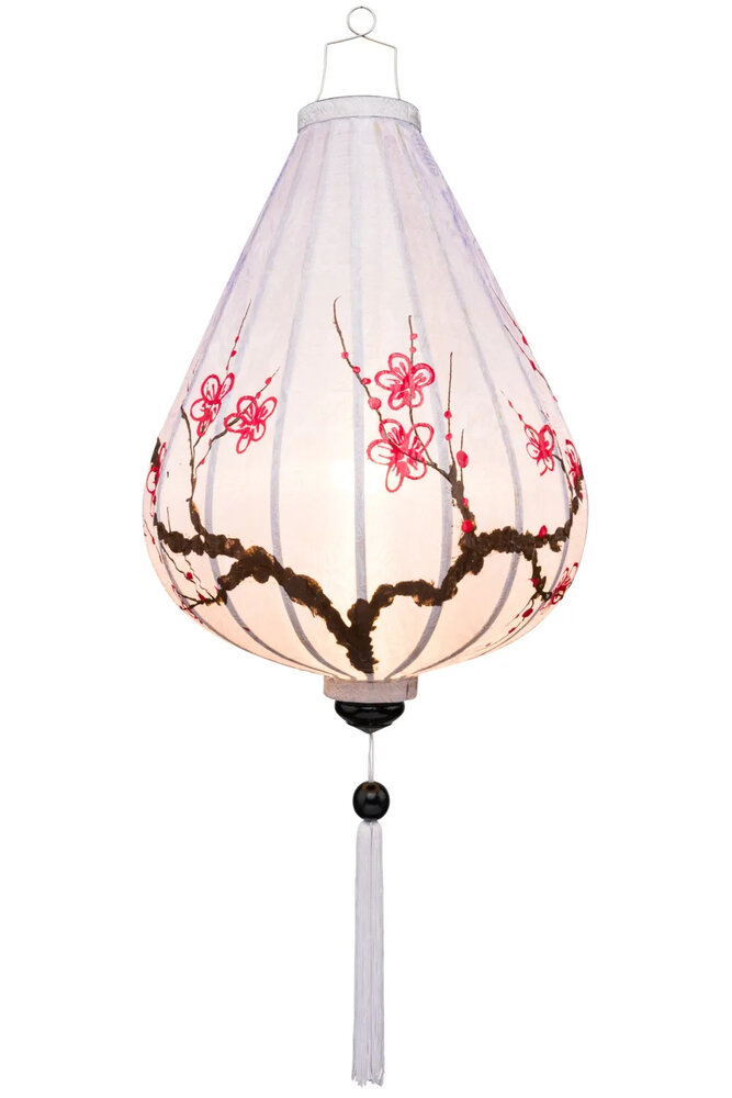 Kirschbl&uuml;te Lampions Wei&szlig; Tropfen 45
