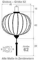 T&uuml;rkisfarbene Lampion Globus 62
