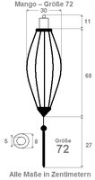 Rotfarbe Lampion Mango 72