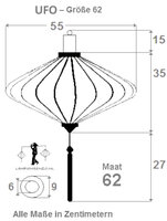 Indigofarbene Lampion Ufo 62