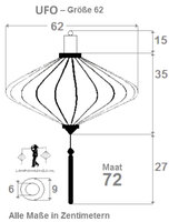 Indigofarbene Lampion Ufo 72