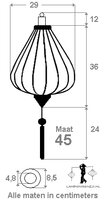 Kirschbl&uuml;te Lampions Wei&szlig; Tropfen 45
