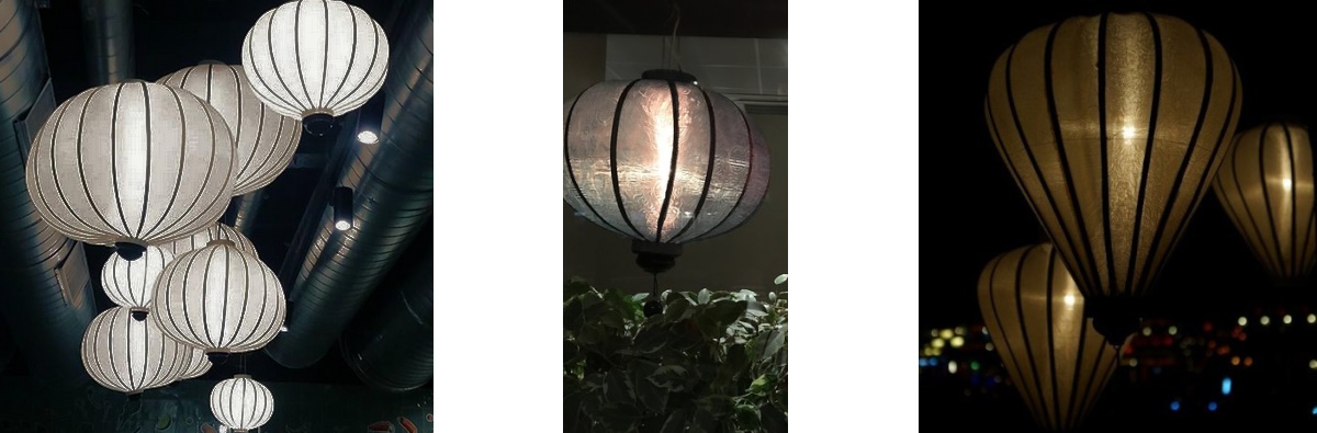 Zilveren lampionnen als hanglamp