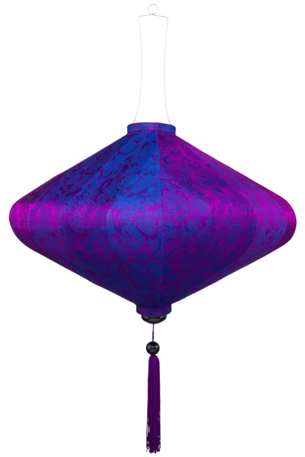 Paarse lampion in de vorm van een ufo