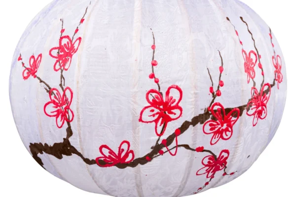 Japanse zijden lampion met kersebloesem