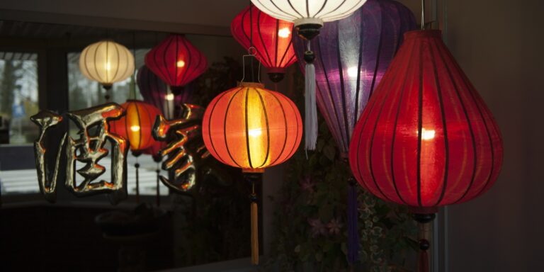 Chinese lampionnen in Chinees restaurant