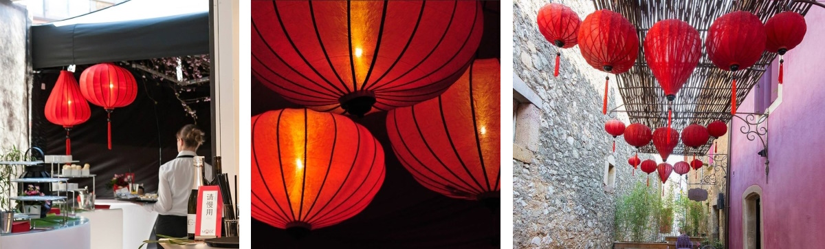 Chinesische Lampenschirme in vielen Farben