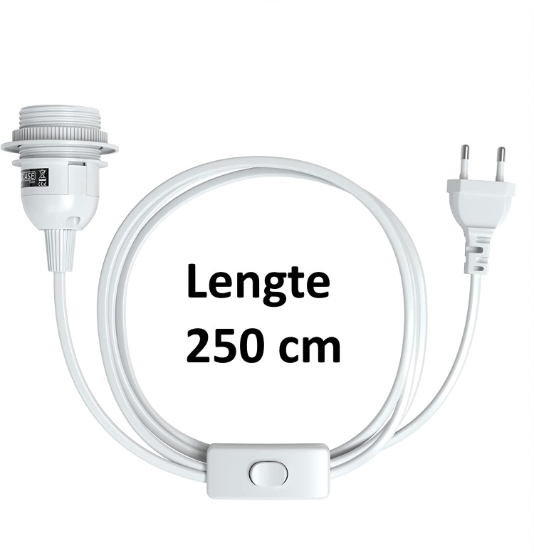 Lampenfassung E27 mit Schalter 3,5m Kabel Stecker weiß